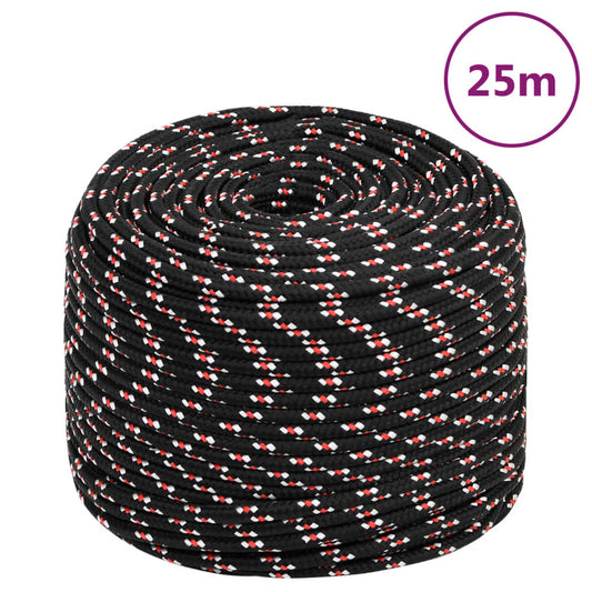 Valties virvė, juodos spalvos, 8mm, 25m, polipropilenas