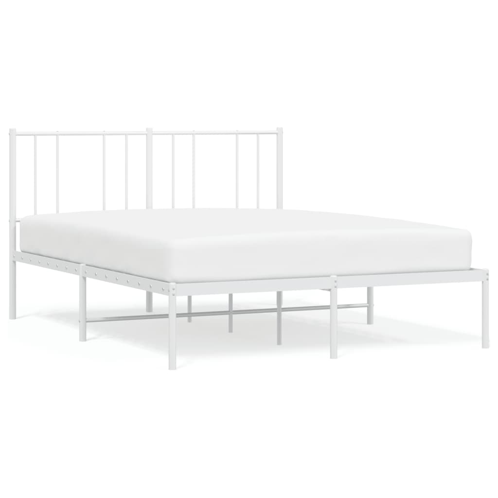 Metalinis lovos rėmas su galvūgaliu, baltos spalvos, 160x200cm Lovos ir Lovų Rėmai