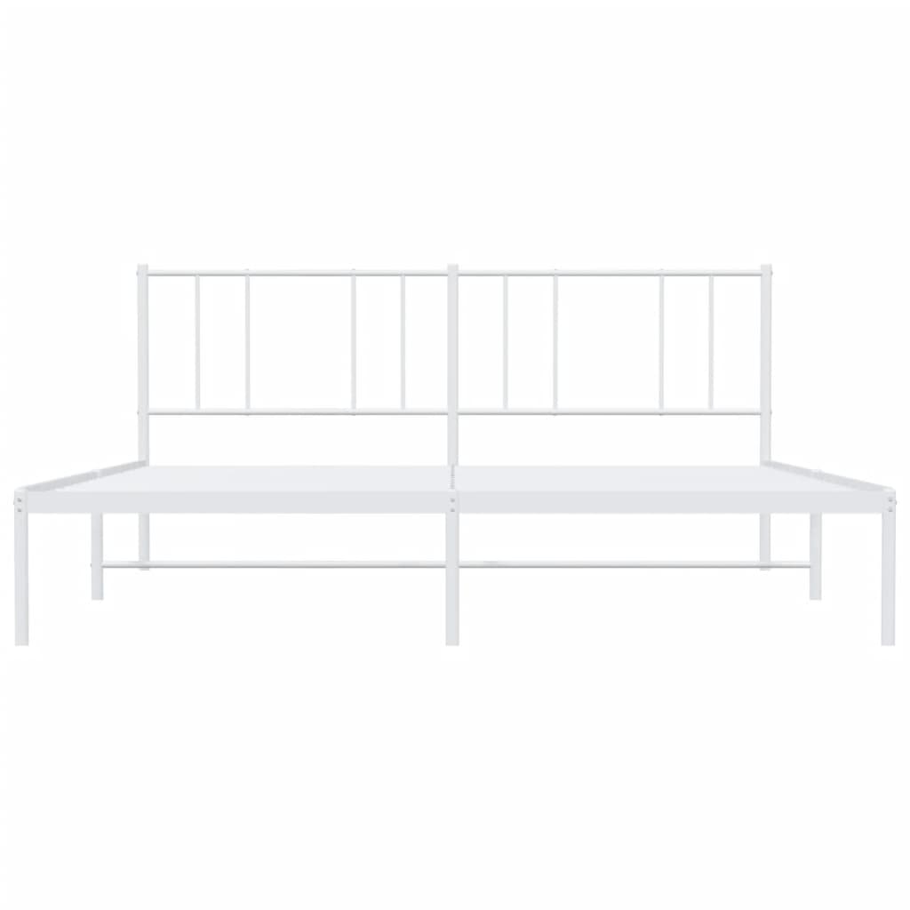 Metalinis lovos rėmas su galvūgaliu, baltos spalvos, 180x200cm Lovos ir Lovų Rėmai